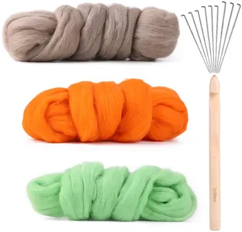 

LMDZ 3Colors Wool Roving Felting Kit for Needle Felting(50g/Color) Tool Felting Starter Kit Felting Supplies for Needle Felting