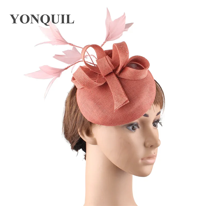 peach wedding hat