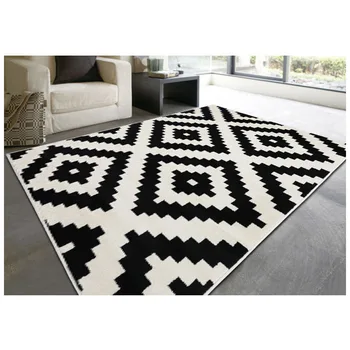 

Large Area Rug For Living Room Fluffy White And Black Center Table Moroccan Area Rug Sofa Coffee Table Floor Mat Polypropylene
