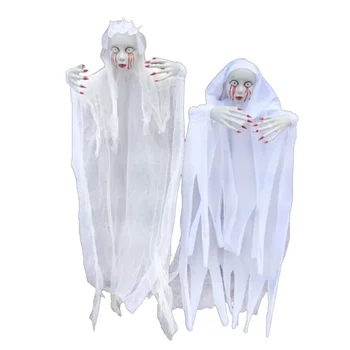 

1pc Vivid Flying Ghost Prop Horrible Spooky Halloween Ghost Animated Prop Hanging Scary Ghost Costume for Party Yard Indoor