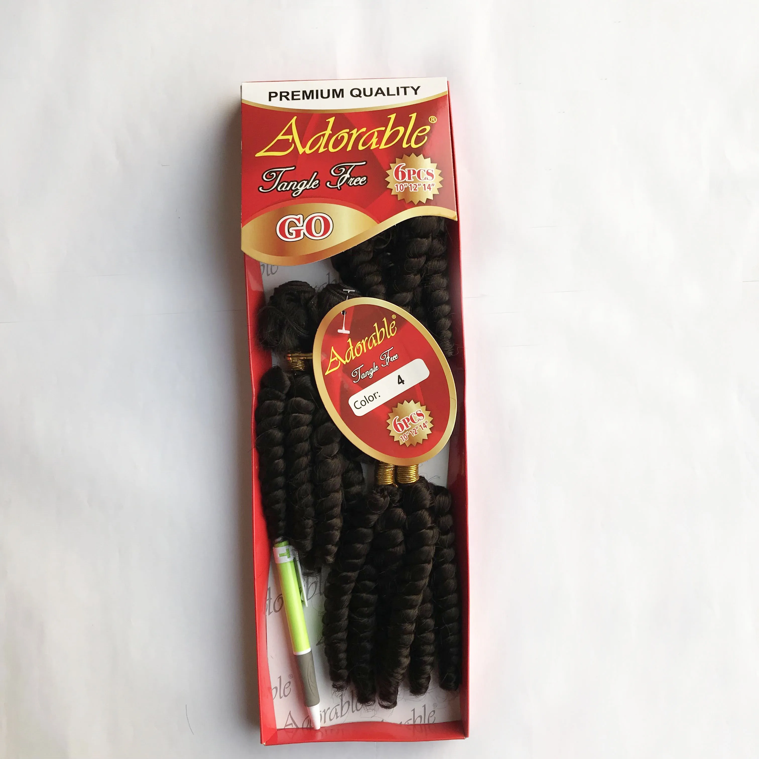 Adorable Synthetic Hair Extension GO 6PCS Set / 10-14inch Weave Bundles Natural Color African American Afro