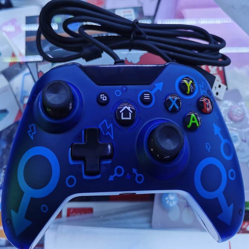 Синий Проводной USB контроллер для microsoft Xbox One PC контроллер Xone геймпад джойстик мандо для Xbox One тонкий компьютер USB контроллер - Цвет: Синий