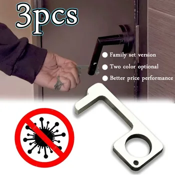 

3pc Contactless Safety Door Opener Safety Protection Isolation Brass Key Door Opener EDC Hygienic door opener doors handle