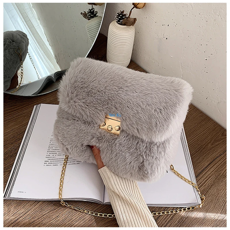 YAO Cool Bolso de piel de imitación suo kou bao, bolsa de hombro cuadrada de felpa, a la moda, estilo, otoño e invierno, 2021|Bolsos de hombro| - AliExpress