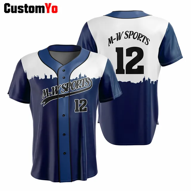 Shirt Men Dark Blue Softball Jerseys 