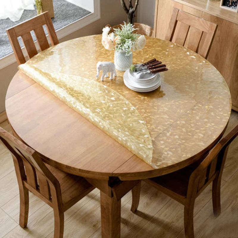  HAZY PVC Tablecloth Waterproof Round Table Cover Dining Table Cloths Poly Plaid Table Mat Protect t