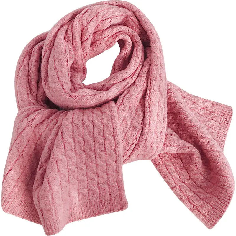 Kitted Long Winter Scarves For Women Scarf Blanket Cashmere Soft Shawl Hand knitting Scarf Solid Color Thicken Warm Scarf Girls