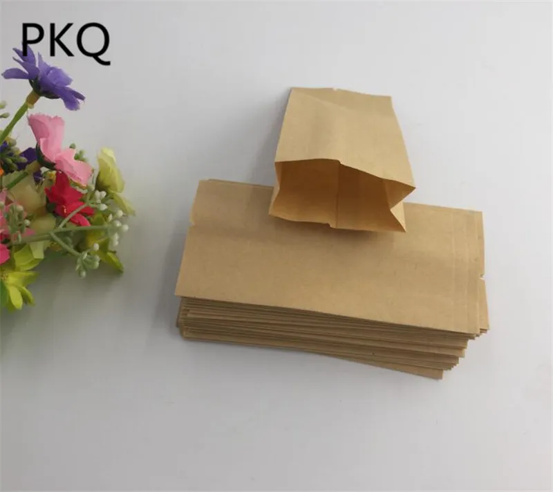 

500pcs Vintage Small Kraft Paper gift bags Waterproof Envelope Packaging Bag Tea Candy Pouch Open Top Heat Seal Bag