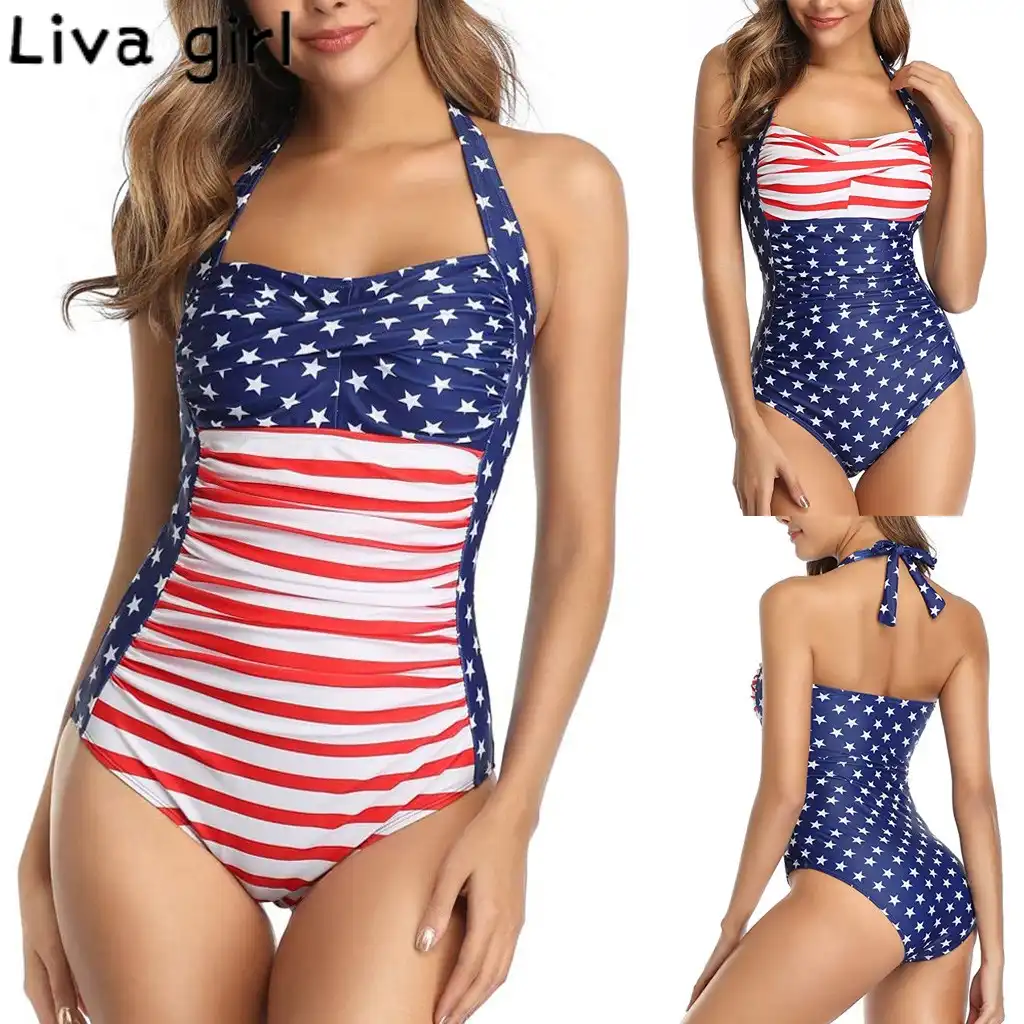 girls american flag bathing suit