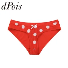 Женские белые блестки в горошек трусики сексуальное женское нижнее белье с низкой талией эластичный пояс красные трусики рождественские вечерние купальники пляжная одежда