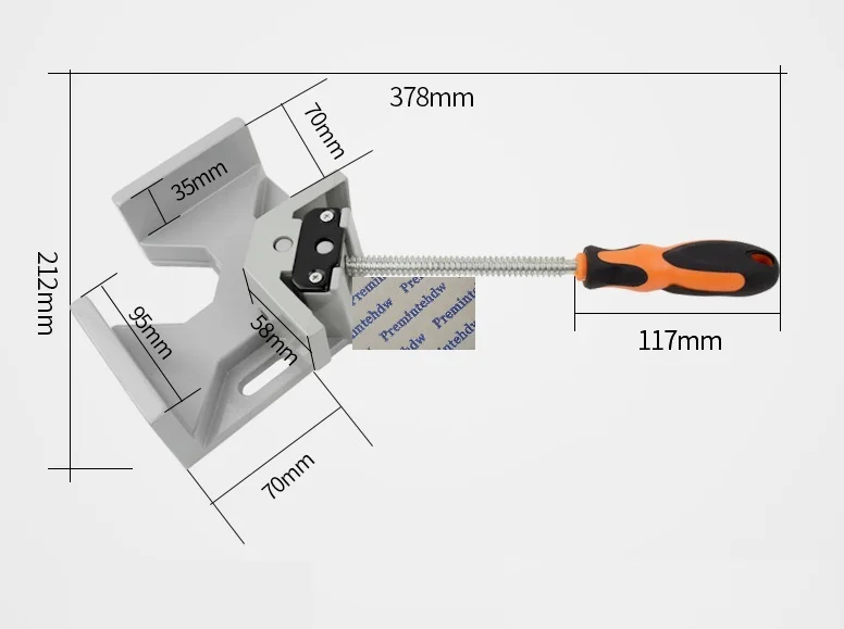 Алюминиевый сплав деревообрабатывающий Угловой 90 градусов угловой зажим плотник Сварка фото обрамление одной двойной ручкой стол тиски - Цвет: Corner Single Handle