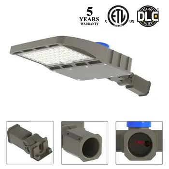 

150W Led Shoebox Light DLC ETL Slip Fitter Outdoor Led Parking Lot Street Pole Lighting 120-277V Dust to Dawn Photocell 5000K