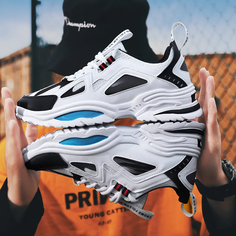 

2019 Summer Hot Selling INS Harajuku Wind Dad Shoes Men Thick Bottomed Trend Mesh Athletic Shoes Students Running Shoes