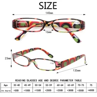 Henotin Reading Glasses Spring Hinge Women's with Pattern Print Decorative Eyeglasses HD Prescription Eyewear 0~600 2