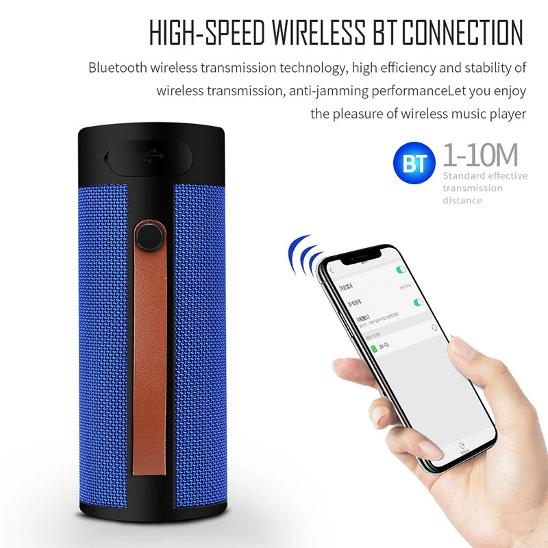 Беспроводной переносной динамик Bluetooth Сабвуфер водонепроницаемый наружный многофункциональный стерео звук мини-проигрыватель Поддержка BT/TF/AUX/FM