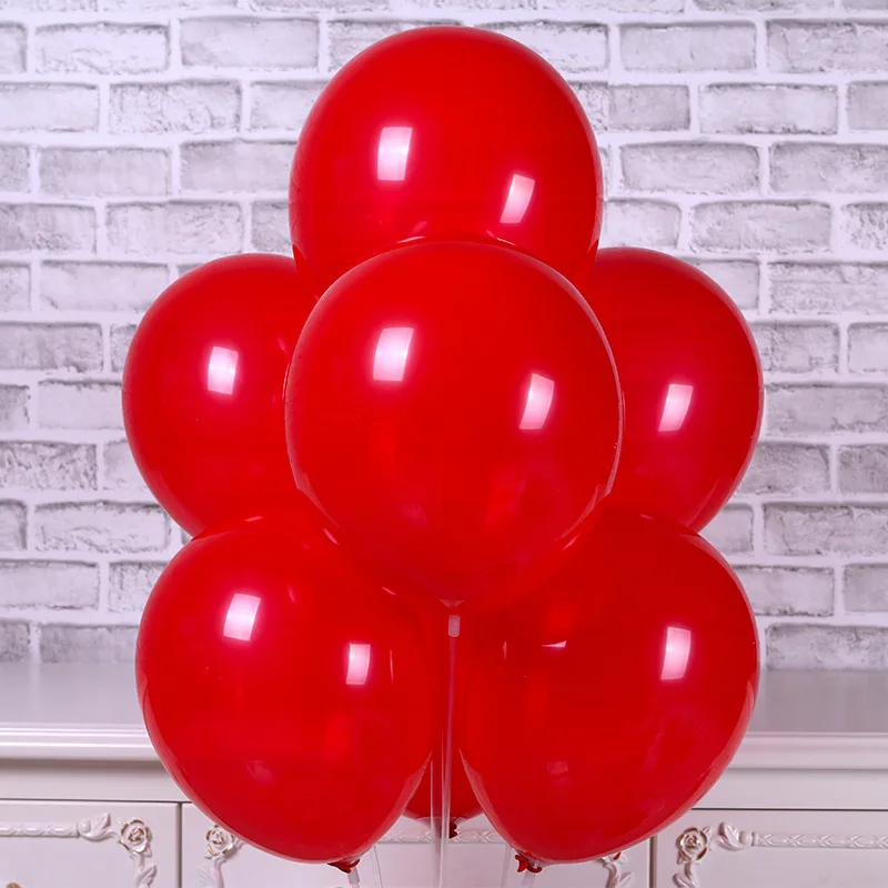 10 дюймов красочный воздушный шар для вечеринки на день рождения вечерние мяч Детская игрушка Свадебные Круглые баллоны 2,2 г латексный Гелиевый шар утолщение - Цвет: Red 10pc