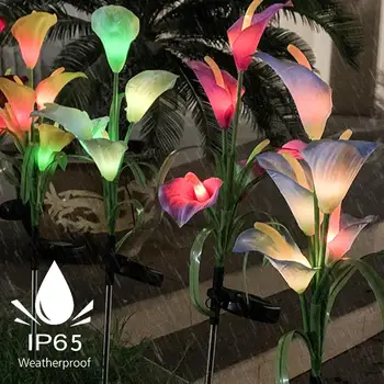 

Multi-Color IP65 Waterproof Solar Flowers Landscape Light Decorative Lights Garden Calla Lily 7 Color Change Lawn Light