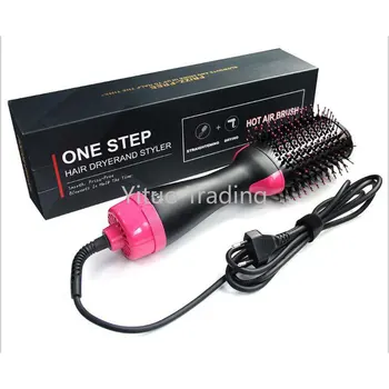 

1000W Hair Dryer Brush 2 In1 Vibrating Negative Ion Puffy Net Red Comb Same Hair Dryer