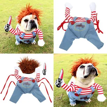 Comical Halloween Costume Holding a Knife Set for Dogs - Pets Alpha "Pet Festival Clothing"  1