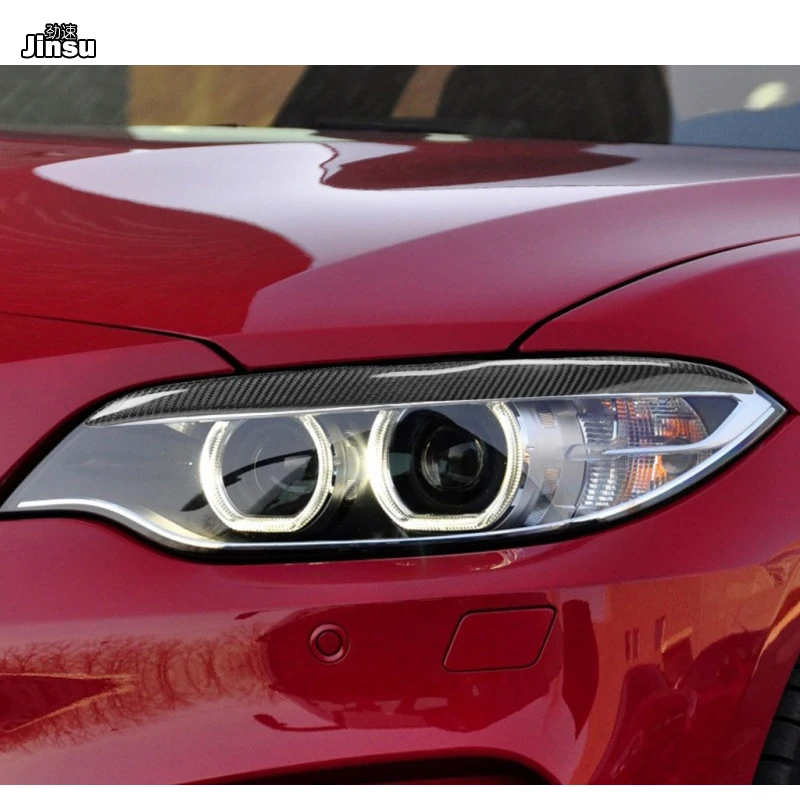 XMSM Headlight Eyebrows For BMW F87 M2 F22 F23 220I 228I M235I M For Sport For Coupe 2 Door 2014-2019 Glossy Black Headlights Eyebrow Eyelid Sticker Eyelids Trim Cover 