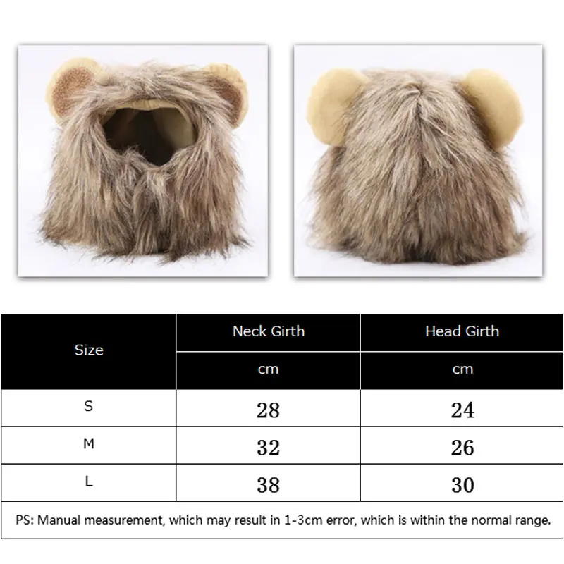 Забавный милый костюм кошки, Львиная Грива, парик, шапка, рождественское нарядное платье с ушками для кошек, собаки котята, домашних животных, осенне-зимняя одежда