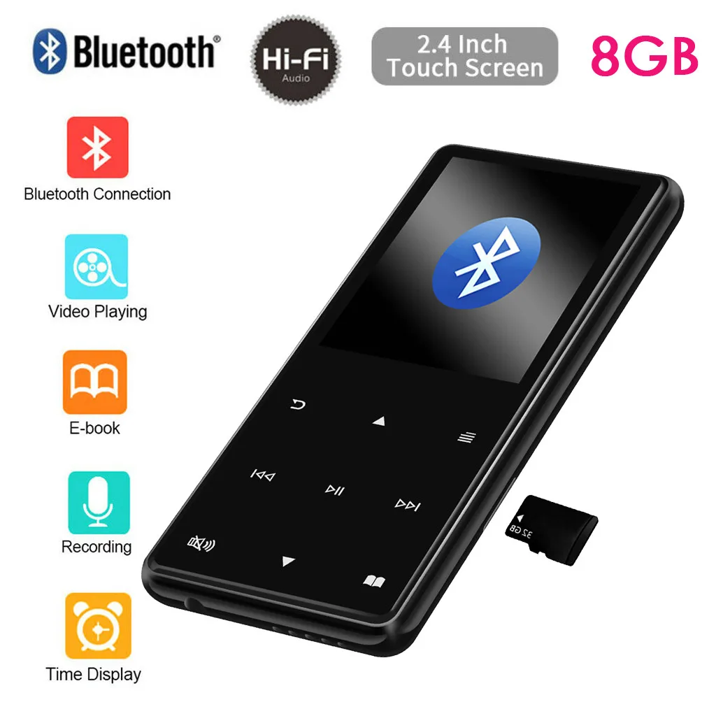 

Bluetooth Hifi MP3 MP4 Player Walkman Lossless Recorder Pen FM Radio MP3/WMA/WAV/AVI/JPG/BMP/TXT AMV AVI Multifunctional&8GB