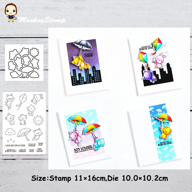 Monkey Fox and kite Metal Cutting Dies Stamps Stencil for DIY Scrapbooking photo album Embossing Decorative Paper Cards | Дом и сад