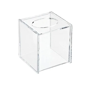 

Tissue Box Acrylic Square Transparent Tissue Holder Paper Storage Box Family Restaurant Tissue Box