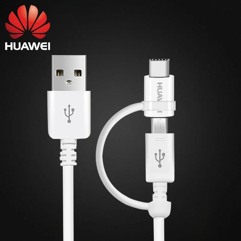 huawei 2in1 one 2 в 1 Micro USB type C кабель huawei P20 Pro быстрое зарядное устройство 2A 1,5 M type-C зарядный кабель Honor 8 9 V9 P7 P8 P9 P10 lite - Цвет: huawei 2in1 one