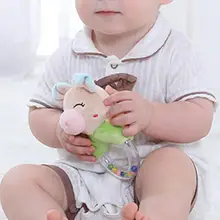 

Lovely Rattle Toy Cartoon Animal Emotional Comfort Handbell Plush Doll Rattle Toy for Toddler