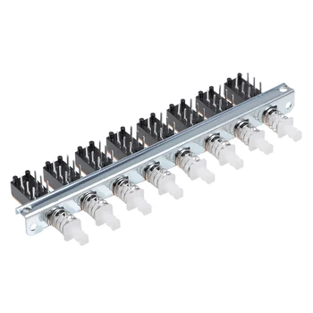

uxcell Interlock Push Button Switch Piano Type DPDT 6 Pin 8 Row