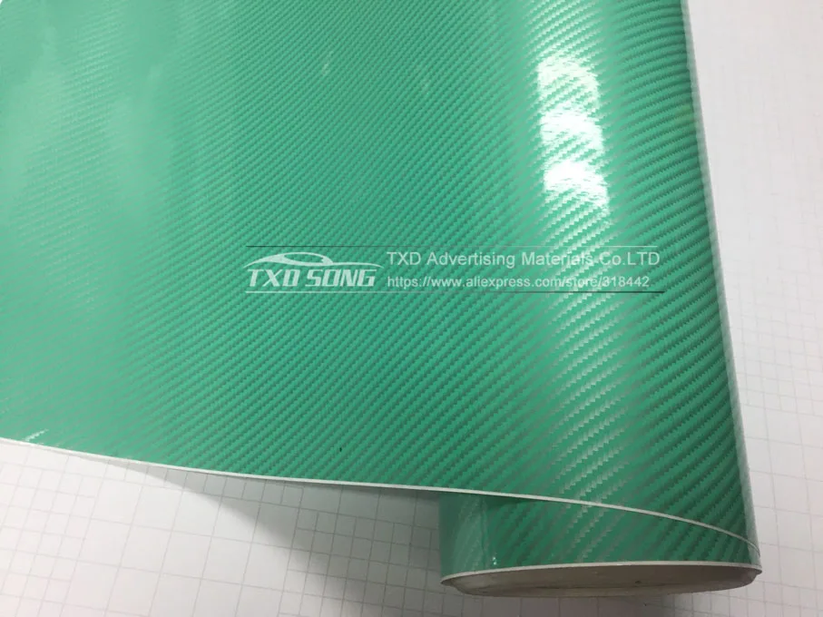 Tiffany blue Premium Twill 2D Глянцевая виниловая пленка из углеродного волокна для