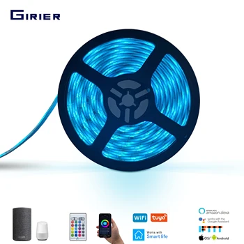 La bande intelligente de LED allume la bande légère de Wifi de 5050 rvb Dimmable 2M 5M 10M le contrôle IP65 d'app de Tuya imperméabilisent l'appui Alexa Google accueil