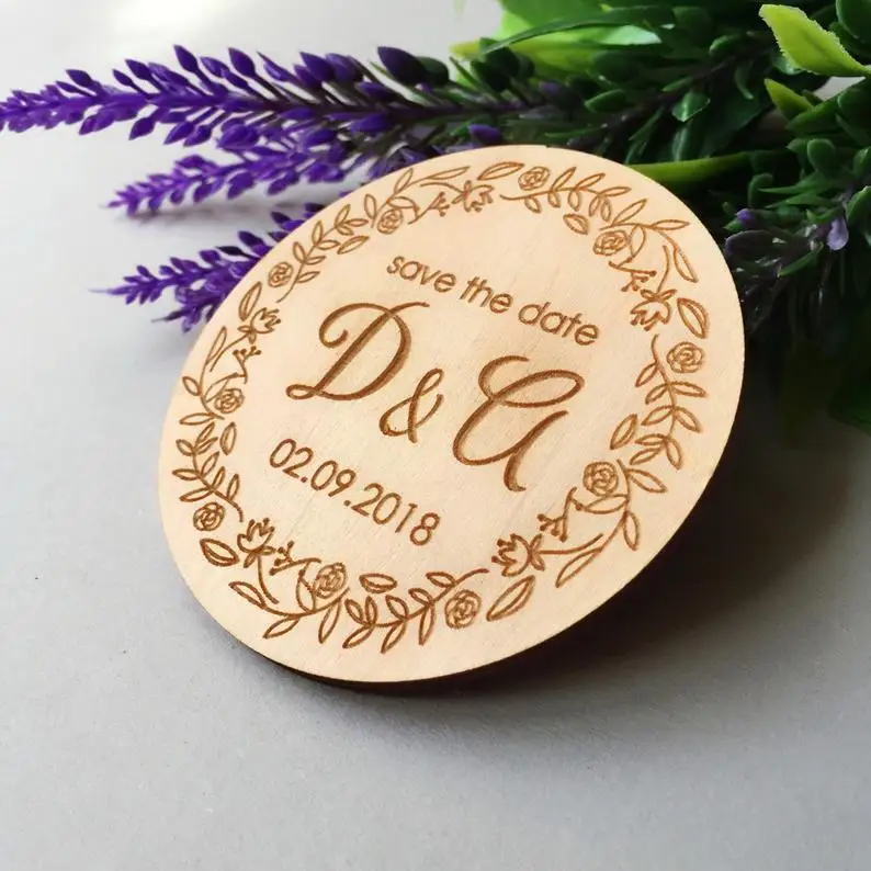  Wedding Save The DatePersonalized Wooden Save the date magnets Fridge Magnets Party gift for guests - 4.00013E+12