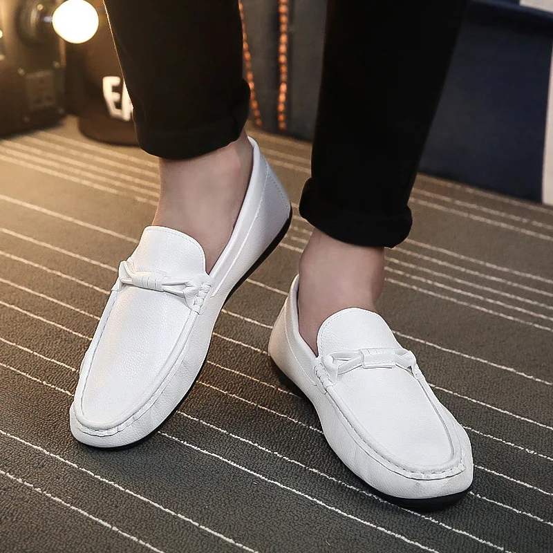 

2017 New Style Spring MEN'S SHOES England Men Moccosins Men's Foot Covering Leather Shoe MEN'S Casual Shoes Fashion Shoes White