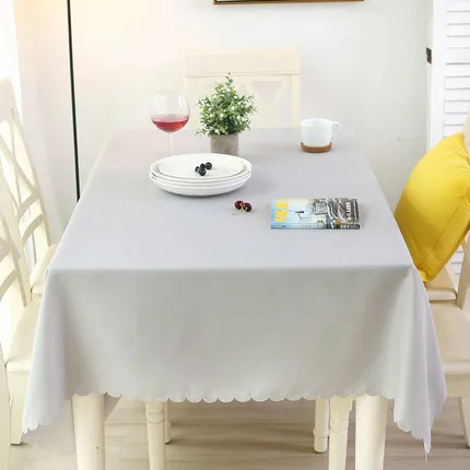 Grey ZHUO MO Pink grey restaurant tablecloth soft cloth For home Kitchen Cafe wedding Hotel table cover Round rectangle tablecloth - Цвет: Grey