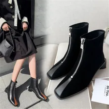 BBZAI/новые женские ботинки из натуральной кожи с узором в европейском и американском стиле обувь на высоком каблуке 5 см удобная модная обувь, размеры США 3-11, 12