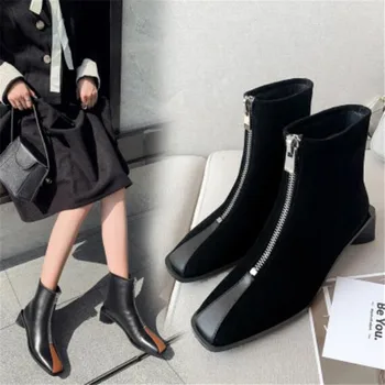 

BBZAI New pattern Europe and America Genuine leather Women's Boots 5cm High-heeled shoes comfort Fashion Show USA 3-11 12