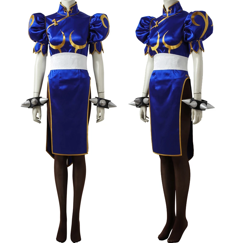Fighting Game Cosplay Costume Chun Li Blue Outfit Fancy Halloween Masquerade Performance Clothes With White Boots Cosplay Costumes Aliexpress