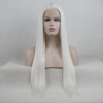 

13X6 Long Straight Synthetic Lace Front Wigs 60 Blonde Heat Resistant Wigs With Natural Part Wig for Black Women