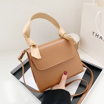 

Fashion Solid Color PU Crossbody Handbag Women Portable Leather Shoulder Purse Female Simple Messenger Totes Bag