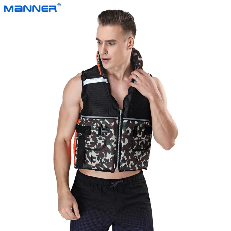 

Multi-pocket Hooded Life vest Buoyancy Jacket Fishing clothes Water rescue Surfing Rafting Boating Wading quipment Adult Unisex