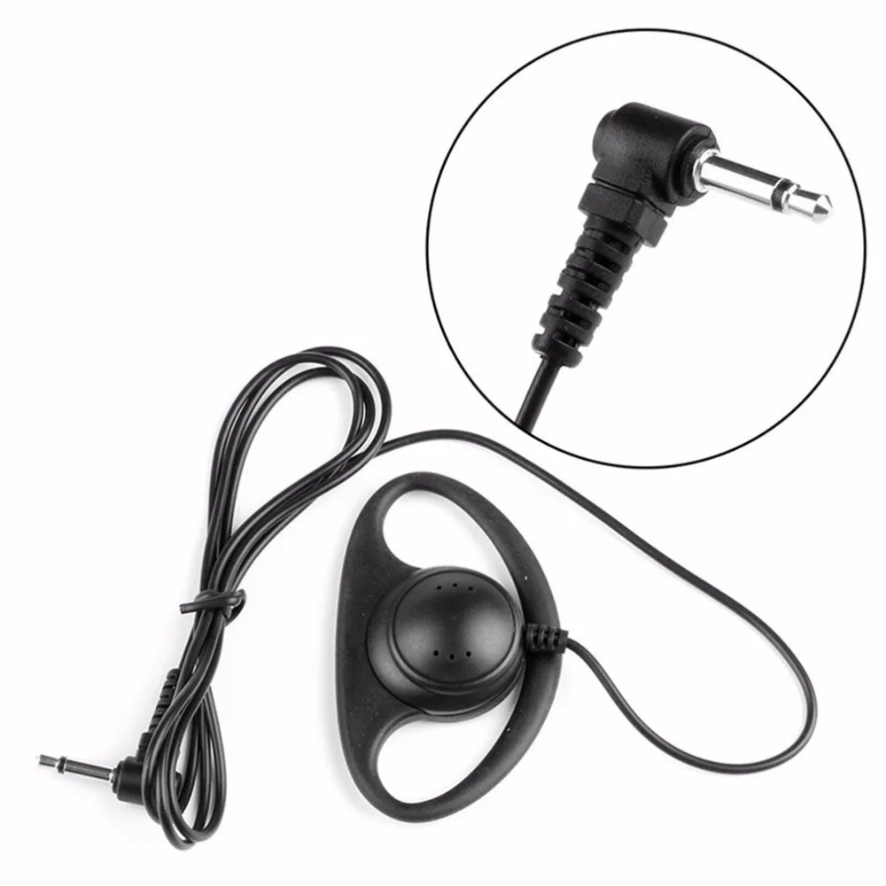 Portable One PCS 3.5mm Jack D-Shape Listening Only Headset Earphone For Two Radio Transceivers Walkie Radio