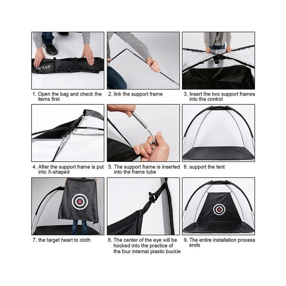 

Indoor Outdoor Swing Grassland Club Garden Exercises Portable Golf Practice Net Sports Foldable Backyard With Hitting Mat
