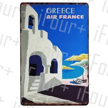 Греция металлическая пластина Оловянная табличка металлический Винтаж Декор металлический знак металла плакат домашний бар паб кафе украшения Винтажные плакаты