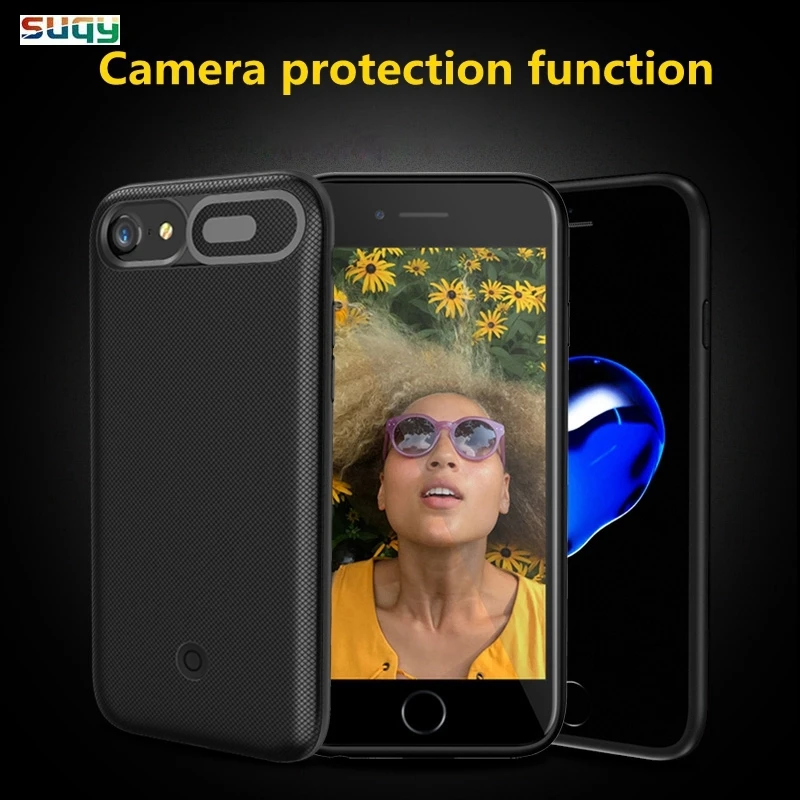 Suqy батарея чехол для iphone 6 6s 7 8 5500/7500mAh банк питания чехол для iphone 6 plus 6s plus 7 plus 8 plus
