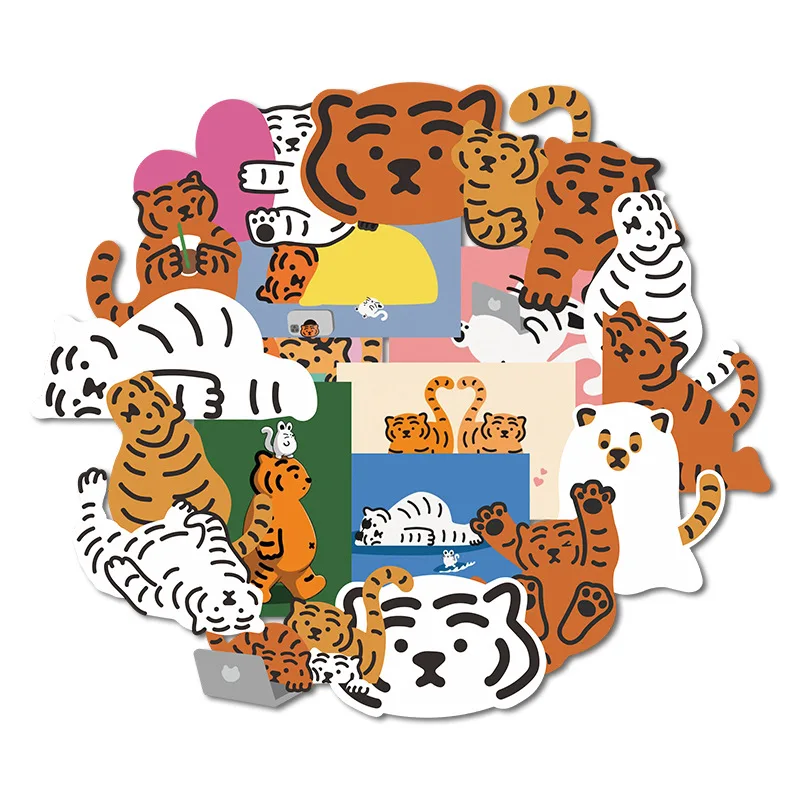 TD ZW-pegatinas con dibujos de 20 piezas, pegatinas coreanas de tigre para maletas, Skateboard, portátil, equipaje, nevera, teléfono, pegatina artesanal