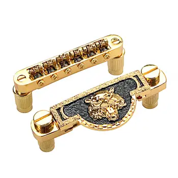 

Tiger Head Design Metal Guitar Roller Saddle Tune-O-Matic Bridge Tailpiece Set
