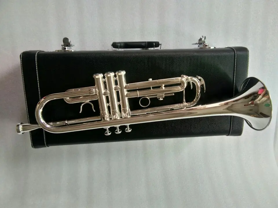 New Stradivarius Silver Trumpet Music Instrument Bb flat trumpet preferred New trumpet super professional performance p