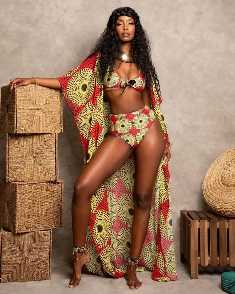 Ensemble maillot de bain 3 pièces Dashiki africain 281